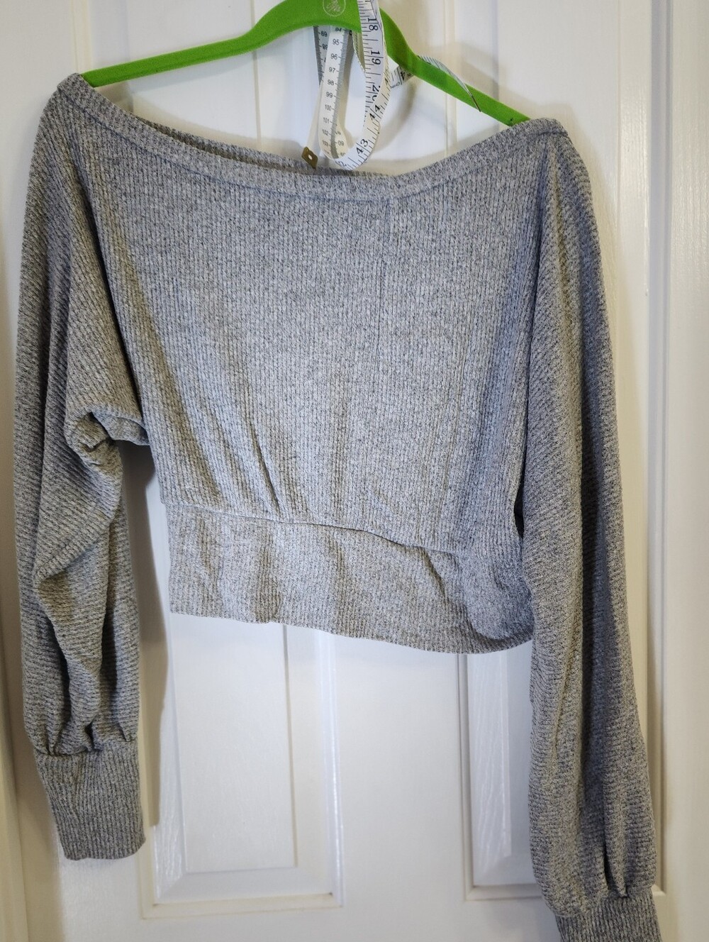 Comfort Off Shoulder crop Top - Heather Grey